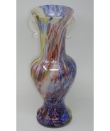 Silvestri Cristal Murano Multi Color Rainbow Art Glass Iridescent Handle... - $123.74