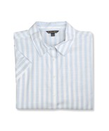 Brooks Brothers Womens Blue Striped Boxy Fit Short Sleeve Shirt Sz M BB-... - $1,474.93 MXN