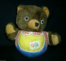 VINTAGE FISHER PRICE BABY TEDDY BEAR CHIME BALL TOY STUFFED ANIMAL PLUSH... - £26.54 GBP