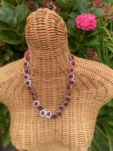 Red handmade felt ball necklace, one of a kind wool necklace, textile art felt b - £62.95 GBP