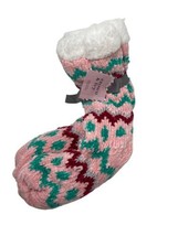 Crown and Ivy Belk Fuzzy Multicolor Slipper Socks One Size - £8.74 GBP