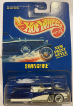 1991 Hot Wheels Swingfire #214 Blue And White Damaged Blister On Front 5... - $6.01