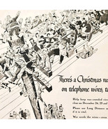 1943 Bell Telephone Santa Christmas War Advertisement WW2 Communication ... - $54.69 CAD