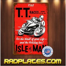 Vintage style Man Cave Garage TT Isle of Man Race Aluminum Metal Sign 8&quot;x12&quot; B - £15.41 GBP
