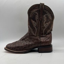 Dan Post Mens Brown Leather Pull On Square Toe Western Boots Size 10.5 EW - $89.09