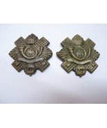 Pair Vintage Brass Royal British Highland Light Infantry Regiment Badges... - $72.62 CAD