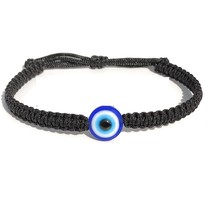 Evil Eye Fabric Bracelet Adjustable Cord to Avoid Negative Energy for Unisex 8mm - £16.06 GBP