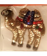 Vintage Applique Camel w Beads Sequins Large Multicolor 4 x 4&quot; Crafts Se... - $111.01 MXN