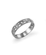 Sterling Silver Openwork Link Chain Ring Band | Lightweight Stacking Ring - $19.99