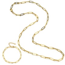 ZMZY Fashion Statement Stainless Steel Chain Jewelry Set Choker Collar Necklaces - £10.37 GBP