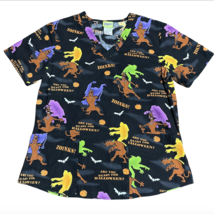 Scooby Doo Nurse Scrub Shirt Halloween Black Monster Zoinks Sz Small - $16.99