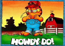 Howdy-Do Postcard Garfield the Cat Cartoon Comic Jim Davis Farmer Red Barn  - £5.26 GBP