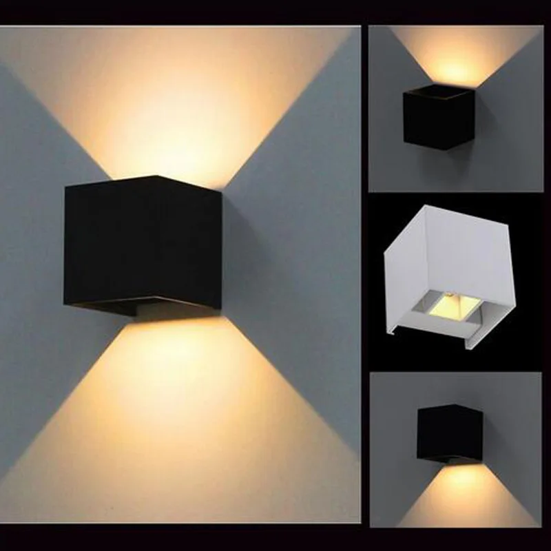 D wall lamp ip65 waterproof indoor outdoor aluminum wall light surface mounted cube led thumb200