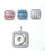 NEW SQUARE Snap pendant  + 3 Unique snaps- w/Ginger snaps 18 mm  - €7,52 EUR