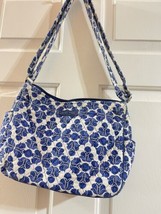 Vera Bradley Cobalt Tile Blue &amp; White Handbag Shoulder Bag Adjustable St... - £29.35 GBP