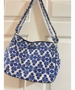 Vera Bradley Cobalt Tile Blue &amp; White Handbag Shoulder Bag Adjustable St... - £28.82 GBP