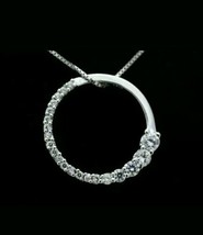 1/2 Ct Simulated Diamond Pendant Necklace 14k White Gold Plated 18&quot; - £50.49 GBP
