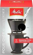 Melitta Ready Set Joe Mug and Cone Pour Over Coffee Brewer Set, Black - £13.97 GBP
