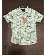 Across The Pond Men&#39;s Hello Hawaii Print Short Sleeve Button Up Shirt Si... - £15.64 GBP