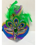 December Diamonds peacock Halloween, mask Mardi Gras green, blue, purple... - $23.99