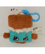 Moose Shopkins Green Red Cheeky Chocolate 3” Plush Toy Stuffed Key Chain - $9.85