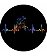 Rainbow horse Heartbeat Spare Tire Cover ANY Size, ANY Vehicle, Camper, RV - $155.64 CAD