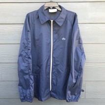 LACOSTE Vintage Navy Blue Mens Zip Coat Jacket Size XL Windbreaker Stadium￼ VTG - £24.29 GBP