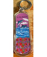 Florida Souvenir St. Pete Beach Dolphins Flowers Ocean Keychain Bag Clip... - $12.19