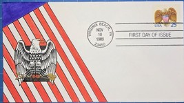 25¢ Eagle and Shield FDC / First Day Cover (Gary) Hudeck Cachet Scott #2431 1989 - £1.64 GBP