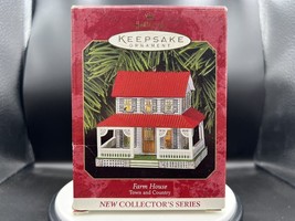 1999 Hallmark Ornament Pressed Tin FARM HOUSE #1 in Town and Country Series - £9.53 GBP