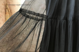 BLACK Midi Tulle Skirt Outfit Women Custom Plus Size Black Tulle Skirt image 6
