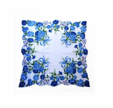 Something Blue Carnation Pink Daisy Bouquets Handkerchief White Back Blu... - $15.90