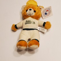 Vtg Oakland Athletics 9.5&quot; Plush Bear Home Jersey Steven Smith Stuffed Animal  - £15.73 GBP