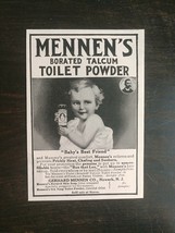 Vintage 1909 Mennen&#39;s Borated Talcum Toilet Powder Original Ad - £5.22 GBP