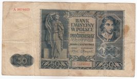 Poland, 50 Zlotych, 1941, P96, VF, Heavily Used - $30.49