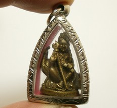 Lord  Skanda Murugan brass amulet pendant muruga kartikeya god of war miniature  - £31.28 GBP