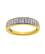 Precious Stars 14k Gold 1/2ct Round-cut Diamonette CZ 2-Row Wedding Band - $6,119.18 MXN+
