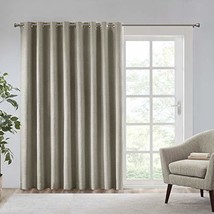 SUN SMART Maya Blackout Curtain Patio Single Window, Textured Heatherd Print, Gr - £38.92 GBP