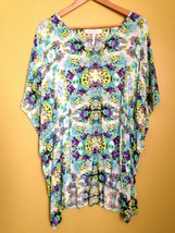 NWT Nanette Lepore Swim Designer Aqua Purple Floral Cover Up Dress M $148 - £36.45 GBP