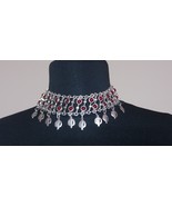 Silver Plated Drop Coin Pomegranate Necklace Armenian Necklace Chrysolit... - £46.75 GBP