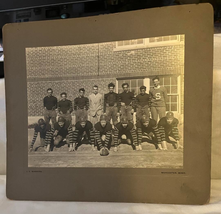 Large Vintage Cabinet Card Photograph Early Football Team 1929 Worcester MASS - £34.09 GBP