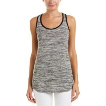 Cabi Sz M Heather Gray Marled Stretch Racerback Tank Top Stretch Curved Hem - $16.24 CAD