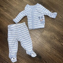 Child of Mine Carter’s White Blue With Puppy Dogs Baby Boy Outfit Size PREEMIE - £6.13 GBP