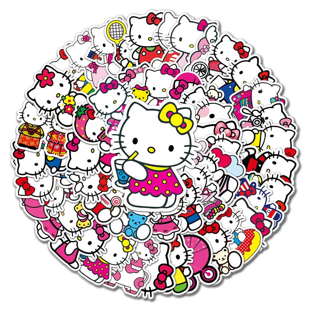 10/30/50PCS Kawaii Sanrio HelloKitty Sticker Funny Graffiit Decals Kids Toy DIY - £7.28 GBP+