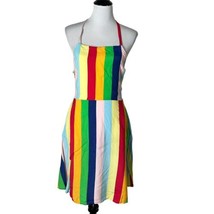 Modcloth Rainbow Halter Dress Womens Size S Sunlit Salutations Colorful ... - £24.85 GBP