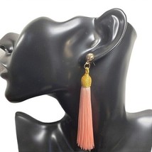 Fashion Jewelry Womens Coral Gold Dangle Bohemian Style Tassel Earrings ... - $20.00