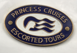 Princess Cruises Escorted Tours Oval Enamel Pin Cruise Ship 1.25&quot; x 0.75&quot; - $9.49