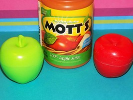 Vintage Little Tikes Motts apple juice w/red and green apple fruit play food lot - £17.04 GBP