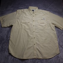 Magellan Sportswear Shirt Mens 2XL Yellow Plaid Short Sleeve Button Up Casual  - £13.95 GBP