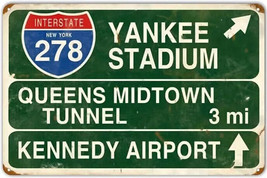 New York Queens Midtown Tunnel Kennedy Airport Exit Sign Metal Wall Deco... - $14.29